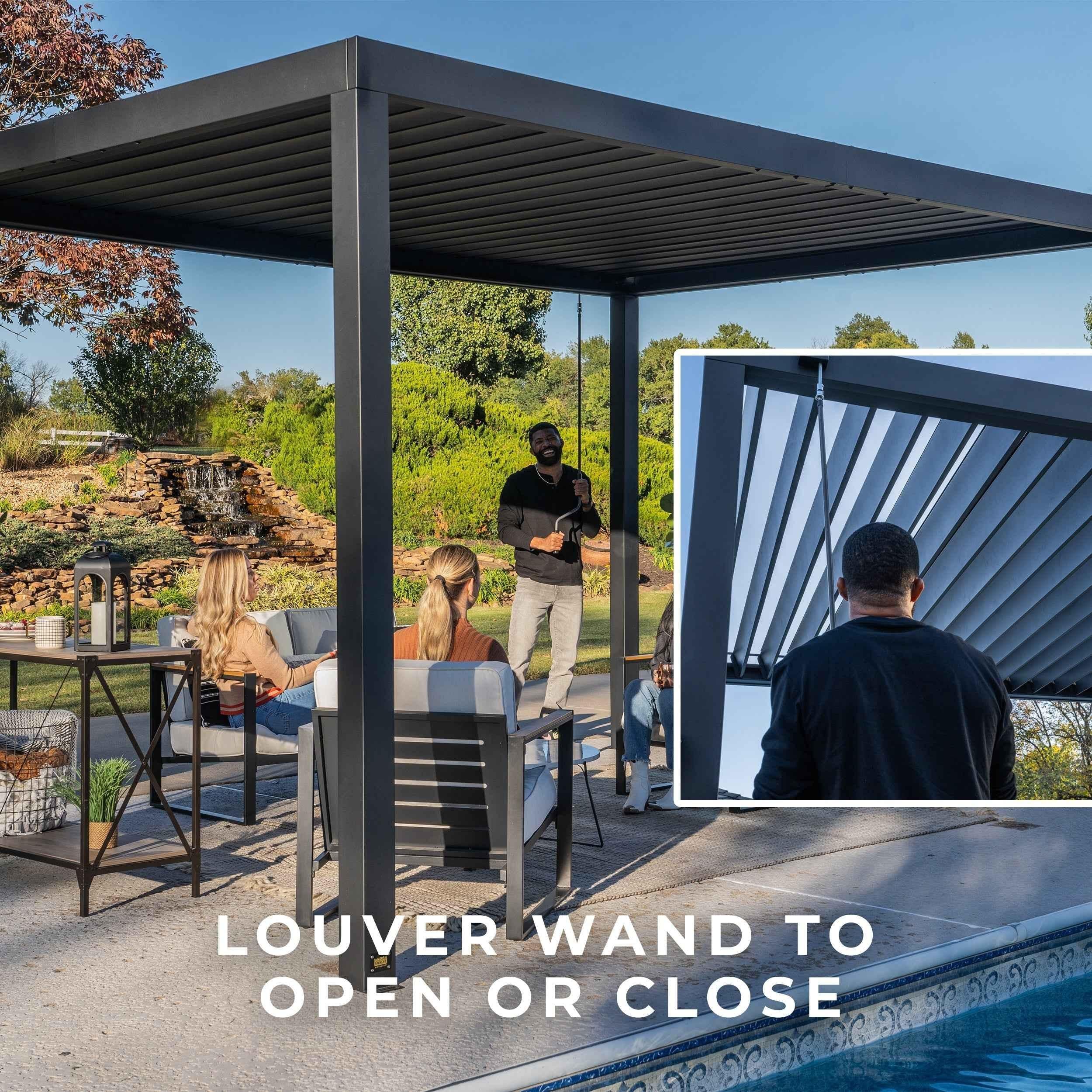 Backyard Discovery 16x10 Sarasota Steel Louvered Pergola.