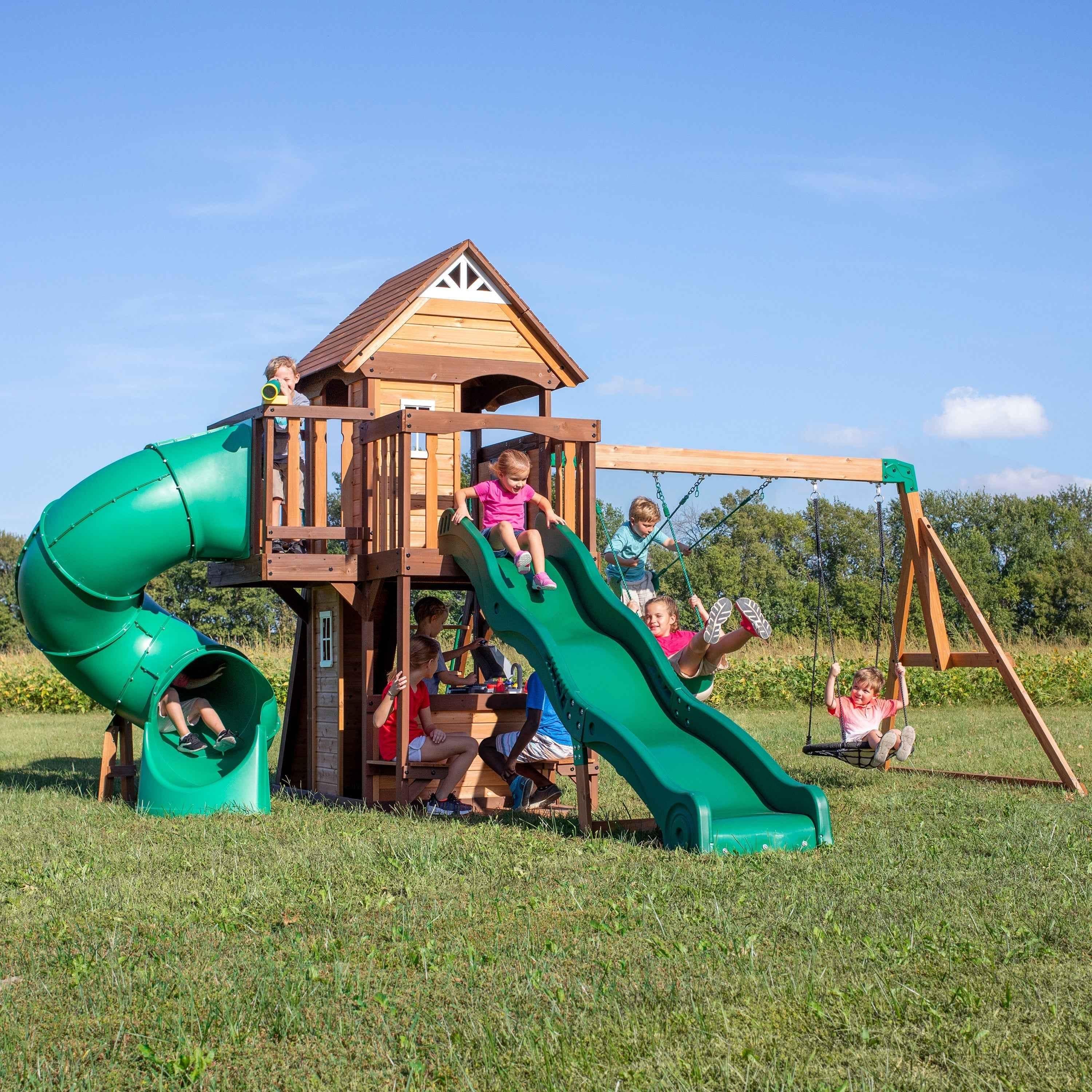 Backyard Discovery Cedar Cove Swing Set.