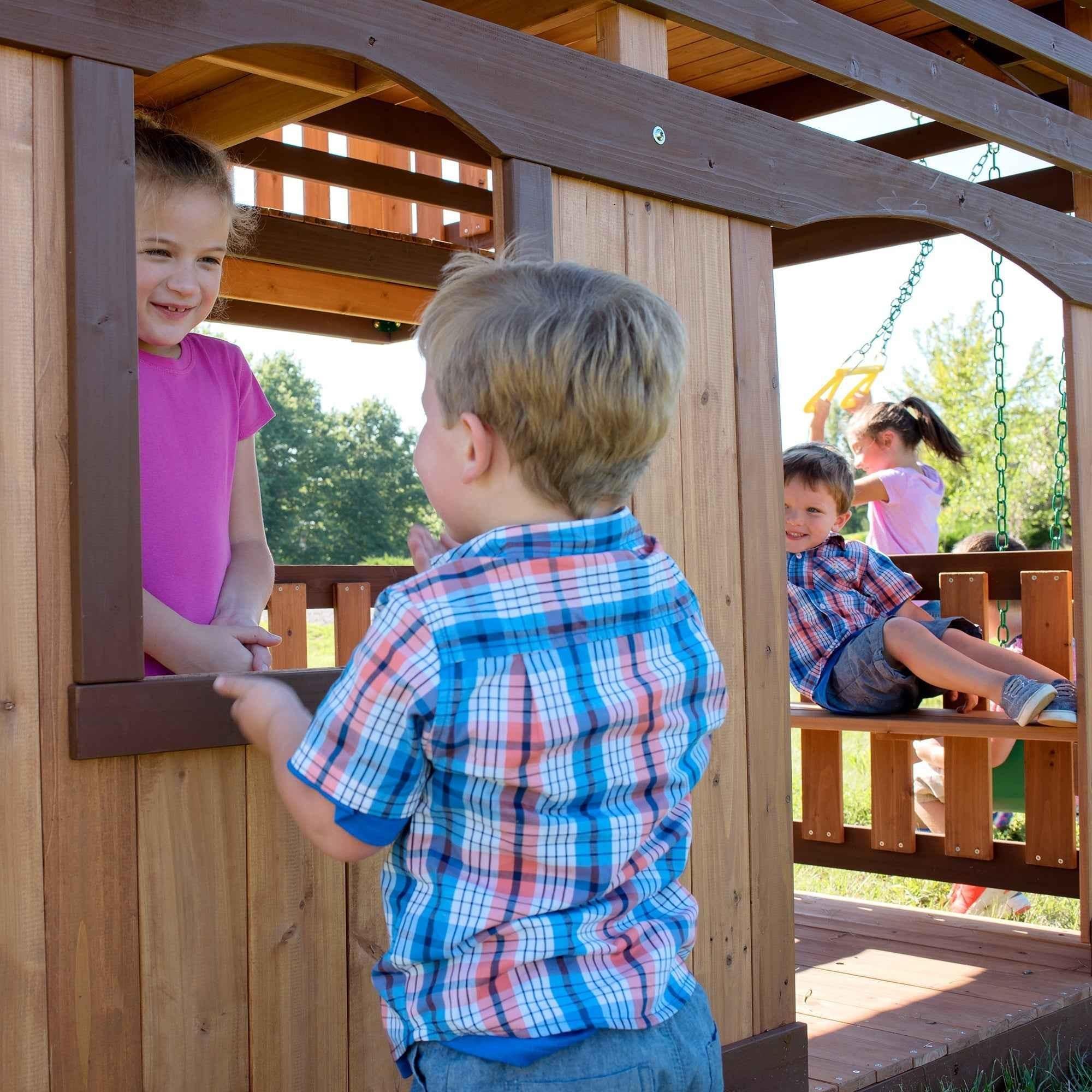 Backyard Discovery Woodridge Elite Swing Set.