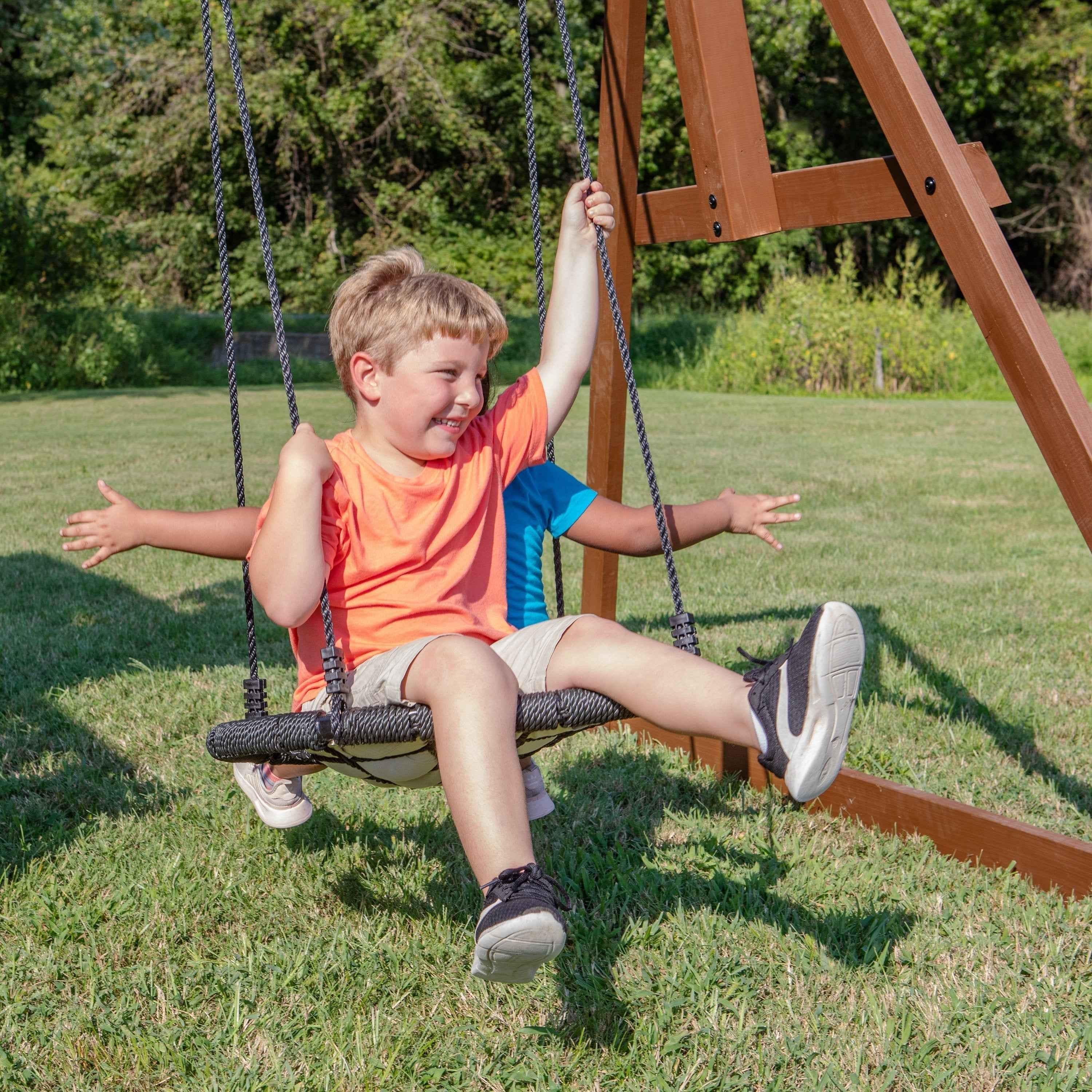 Backyard Discovery Skyfort II With Spiral Tube Slide.