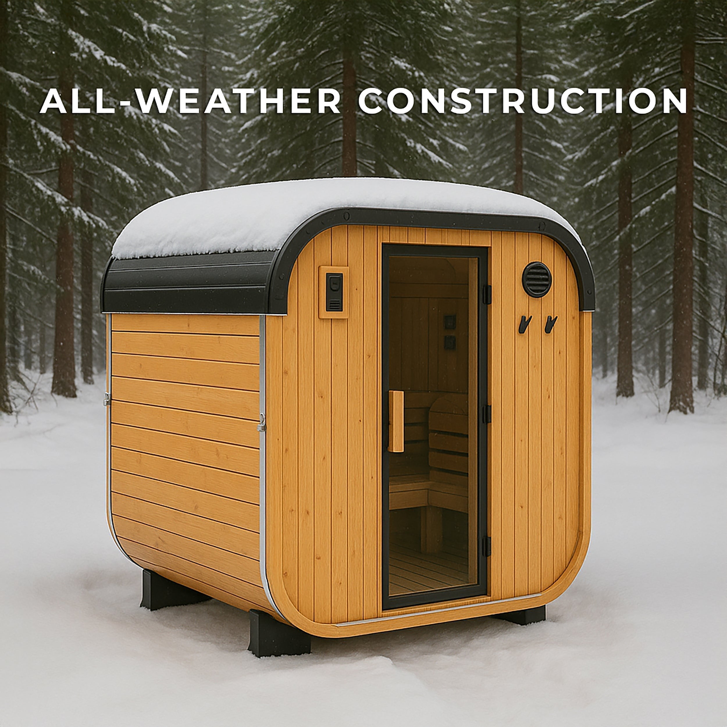 Lennon Outdoor Cube Sauna – 2-4 Person - Shipping Included - Saunas