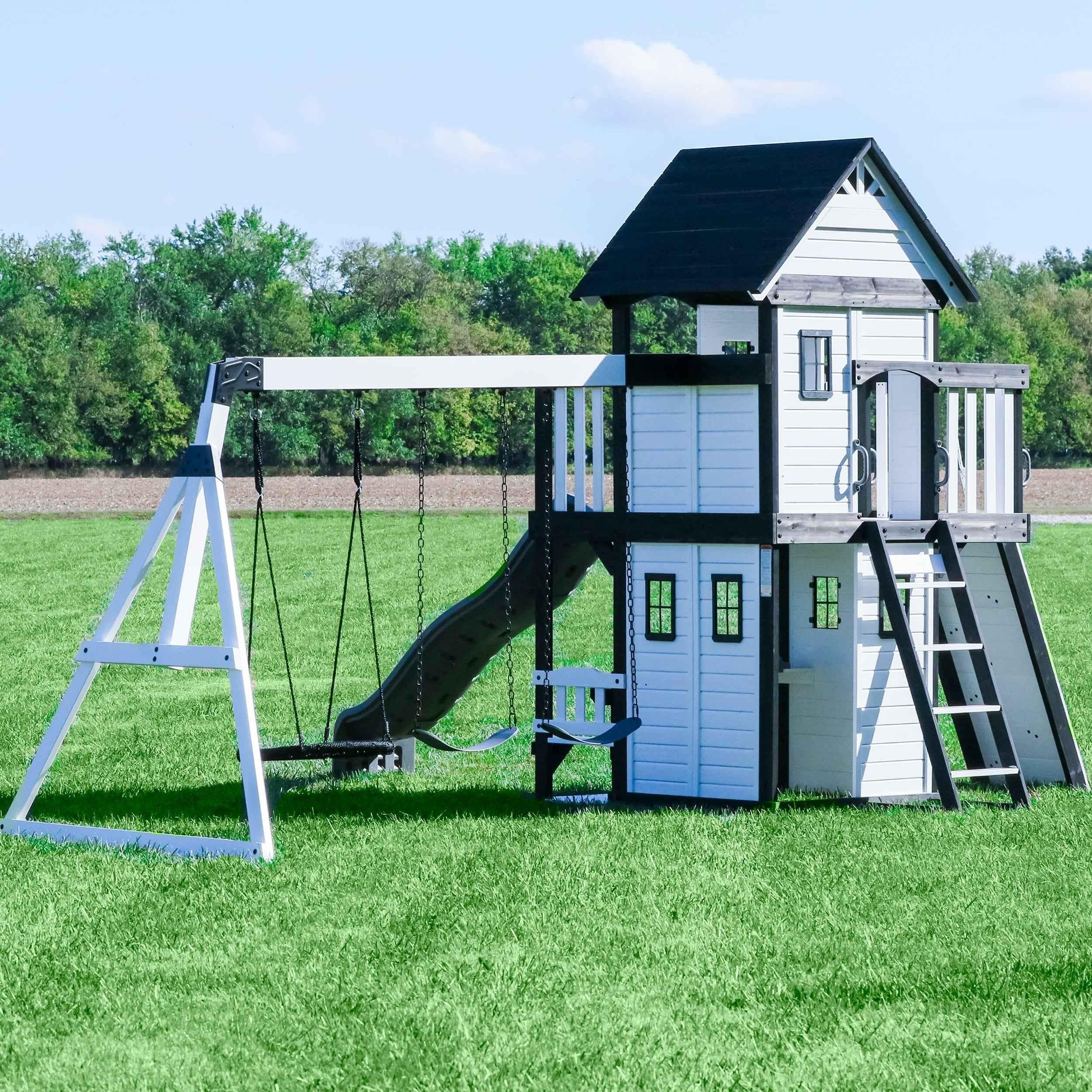 Backyard Discovery Canyon Creek Swing Set – White.