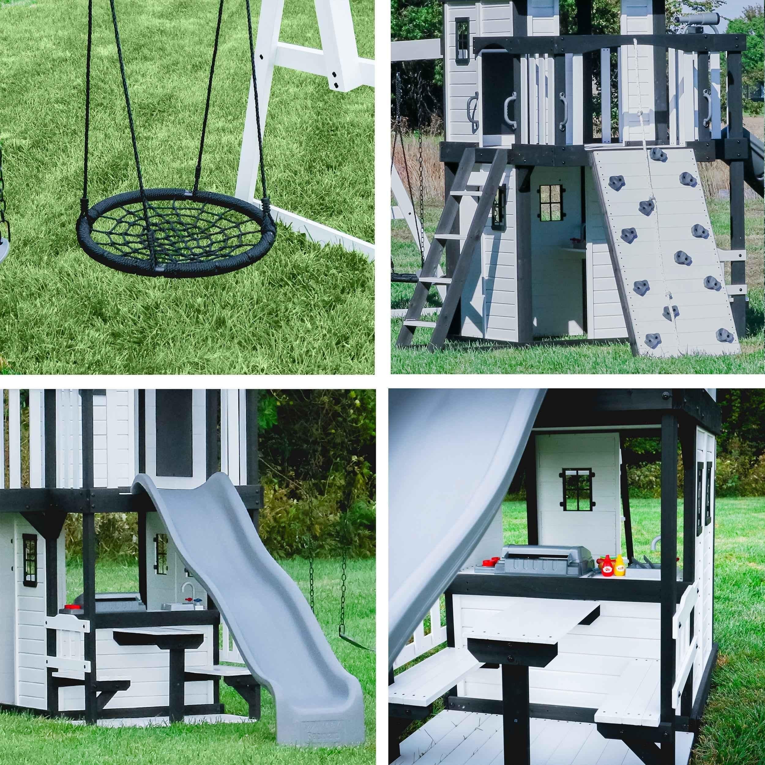 Backyard Discovery Canyon Creek Swing Set – White.