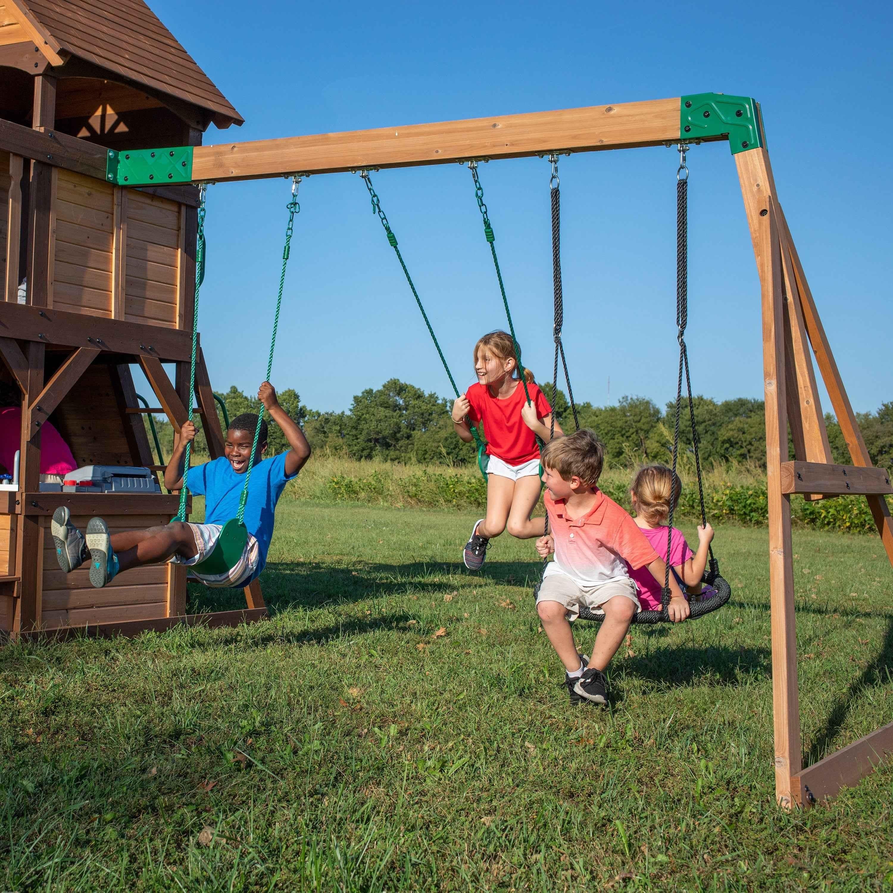 Backyard Discovery Cedar Cove Swing Set.