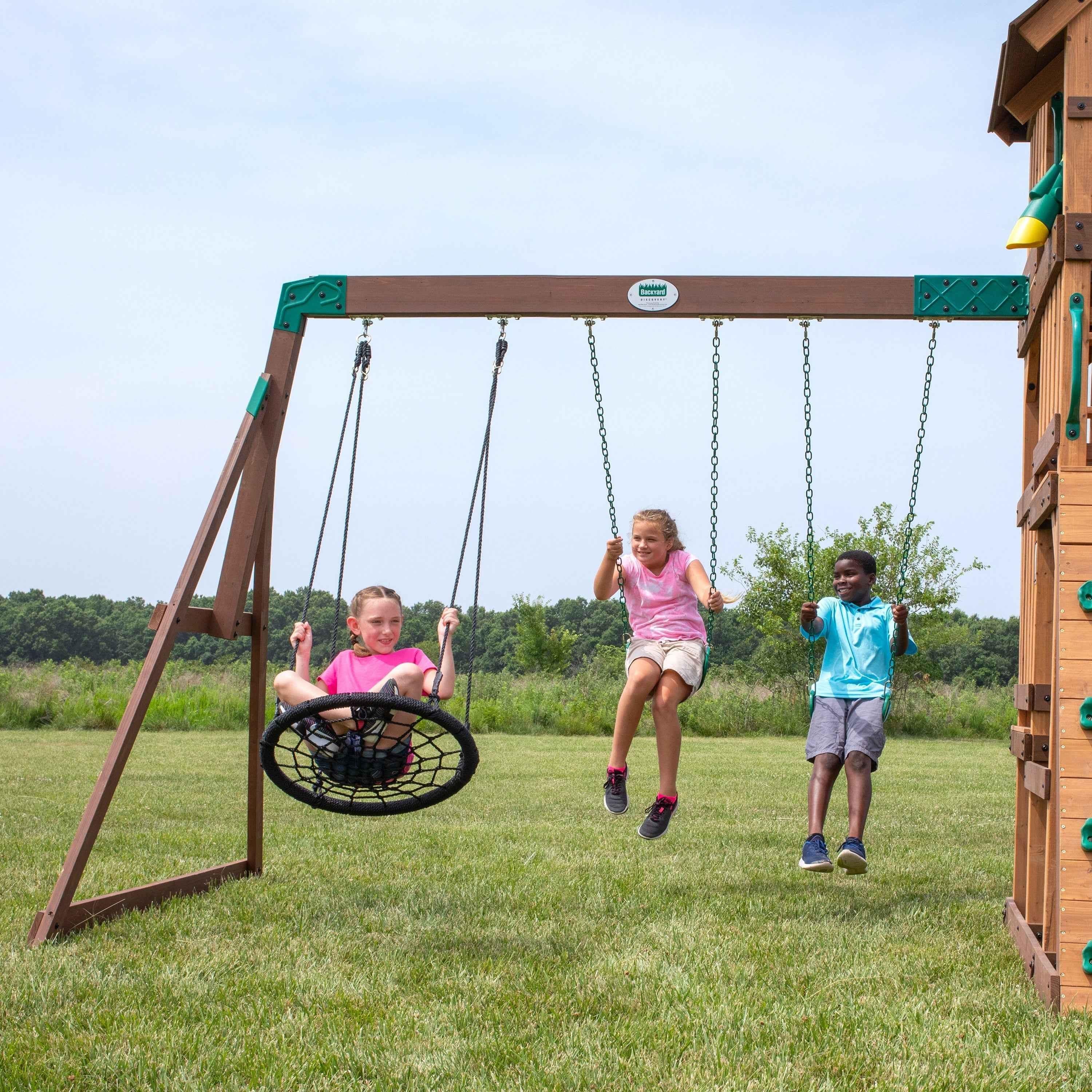 Backyard Discovery Highlander Swing Set.