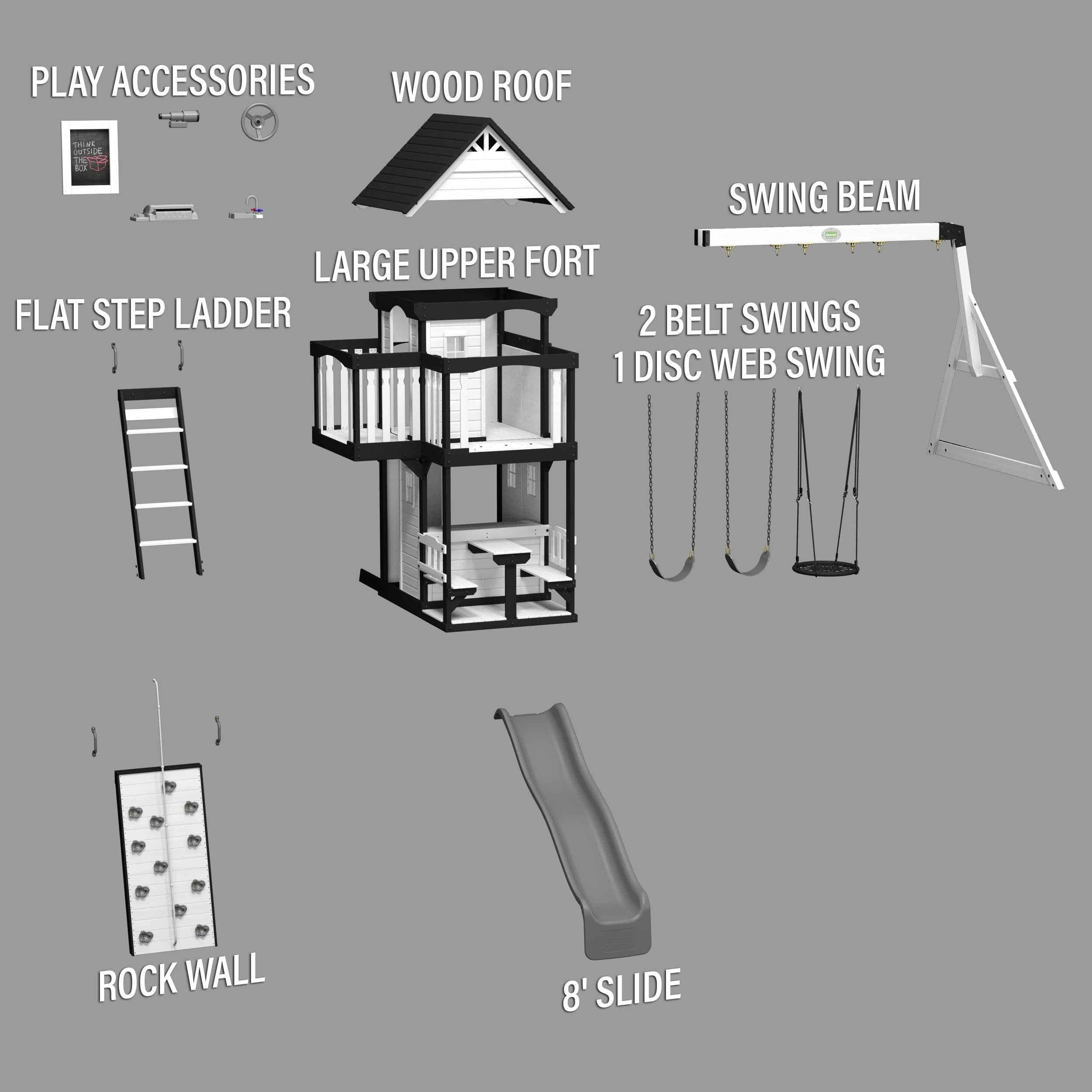 Backyard Discovery Canyon Creek Swing Set – White.