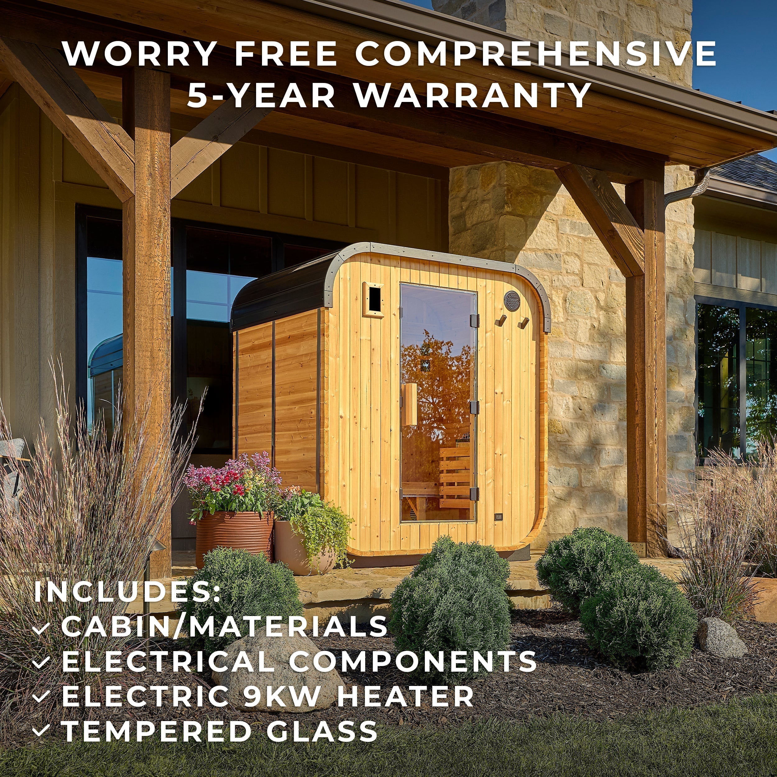 Lennon Outdoor Cube Sauna – 2-4 Person - Shipping Included - Saunas