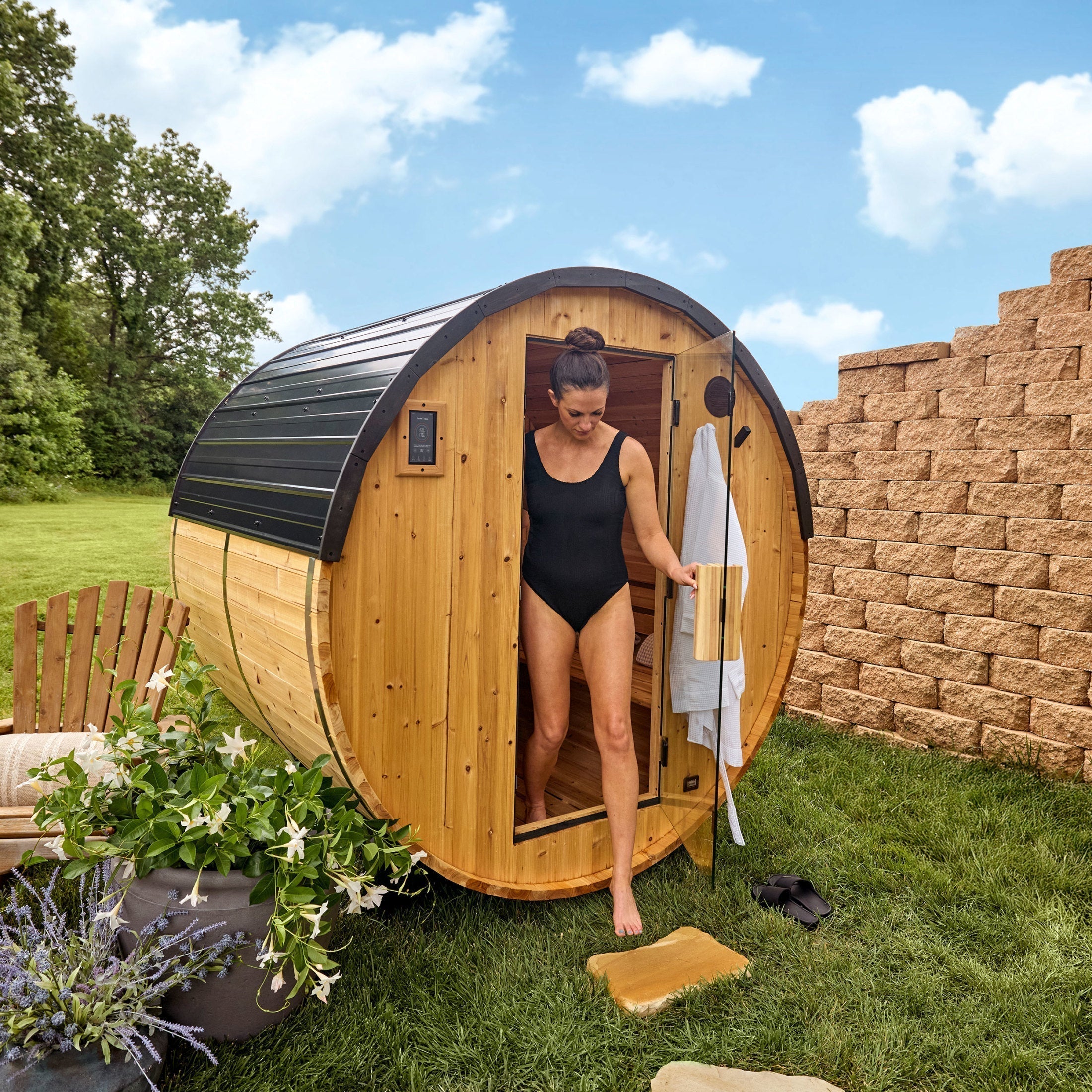Paxton Outdoor Barrel Sauna – 2-4 Person - Shipping Included - Saunas