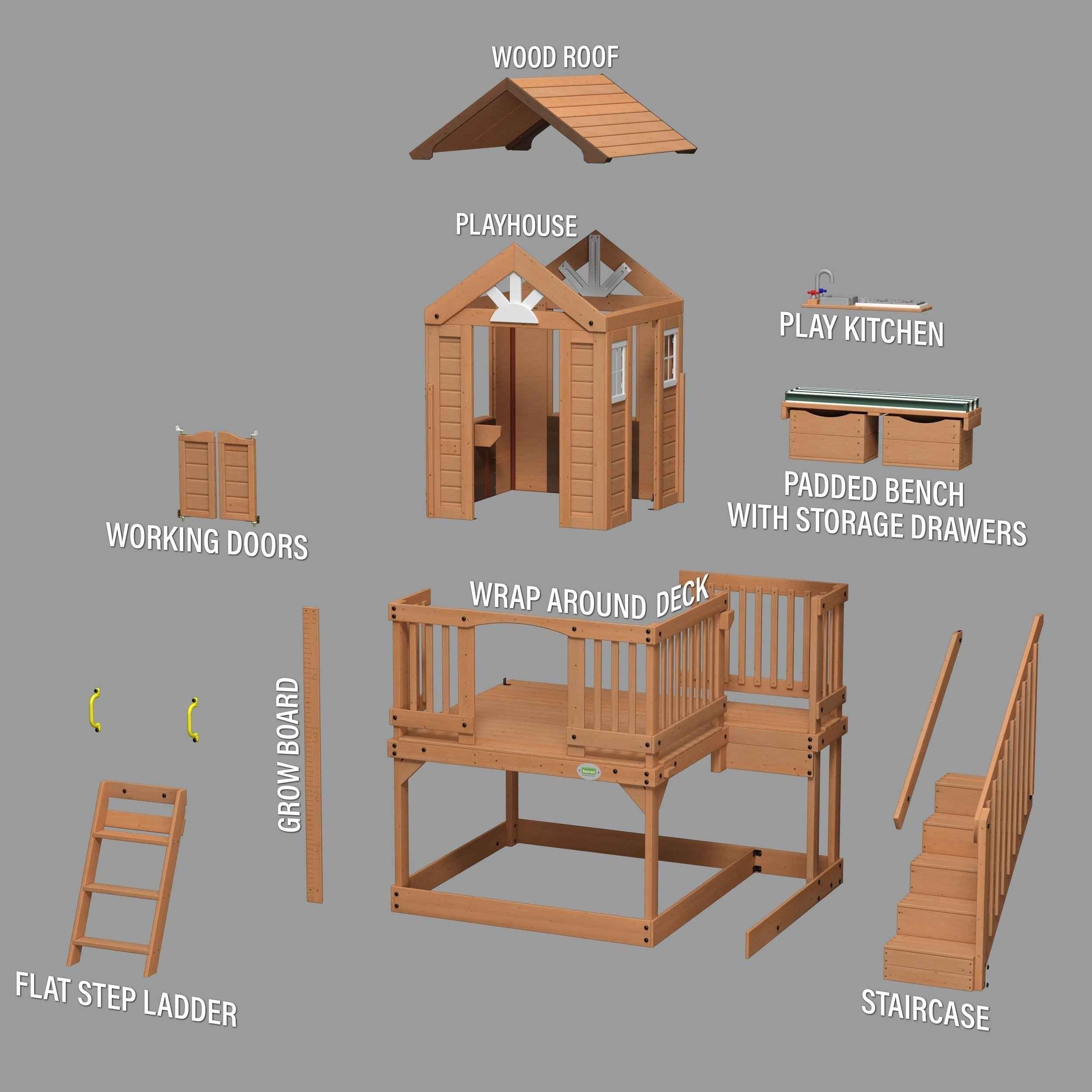 Backyard Discovery Scenic Heights Wooden Playhouse.
